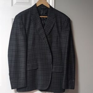 Zanneti Black And Grey Plaid Sport Coat - Subtle Windowpane